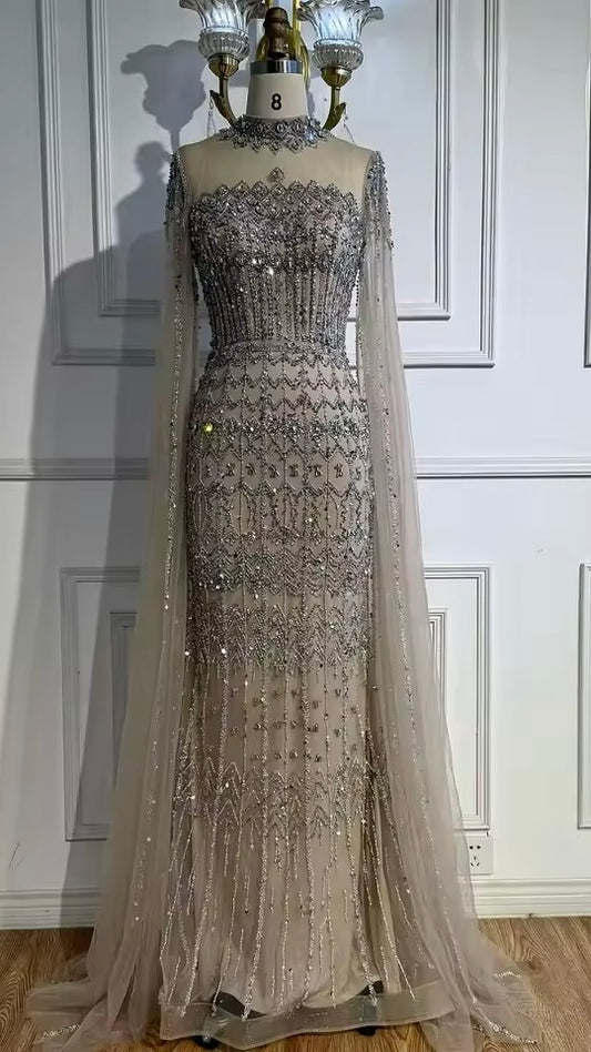 “Regal Majesty” Luxury Embroidered Crystal Dress