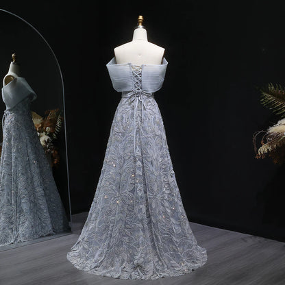 Couture Beaded Foliage Evening Gown