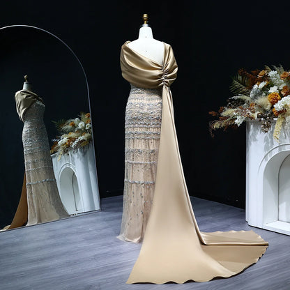 Luxury Evening Dress with Cape Long