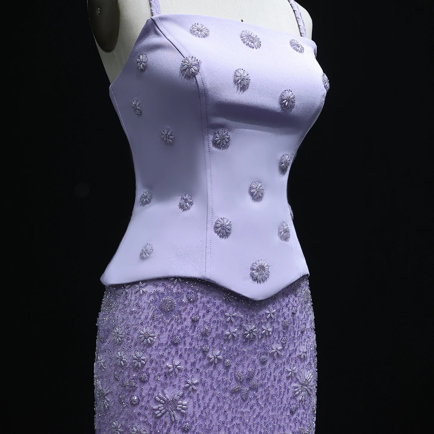 Two Pieces Evening Dress with Spaghetti Straps