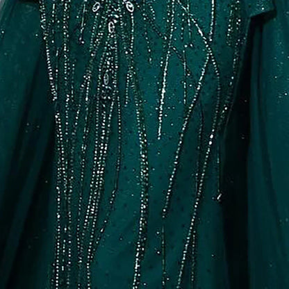 Customized 2025 Nude Saudi Beaded Spaghetti Strap Evening Dresses Gowns with Overskirt for Formal Occasion