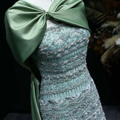 Luxury Evening Dress with Cape Long