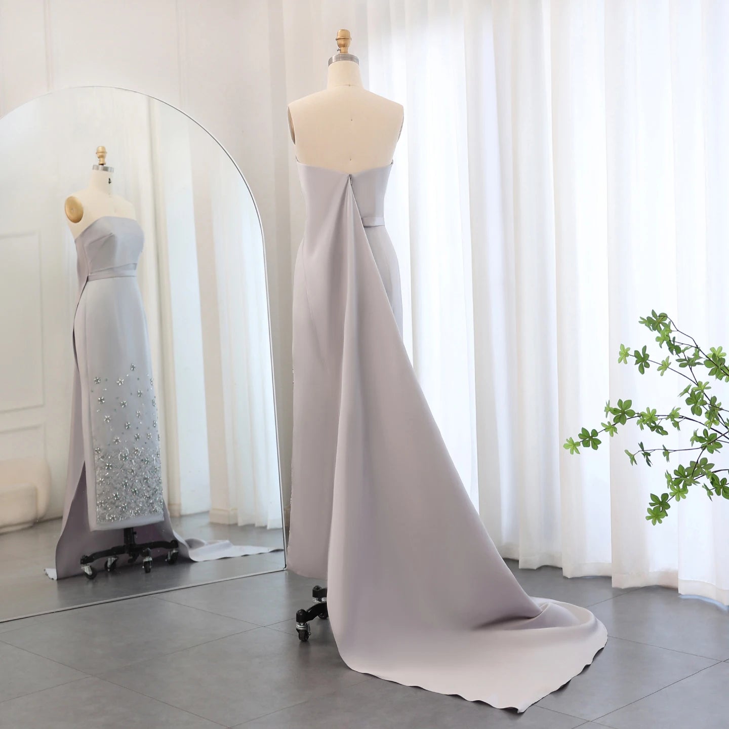 Crystal Gray Evening Dress