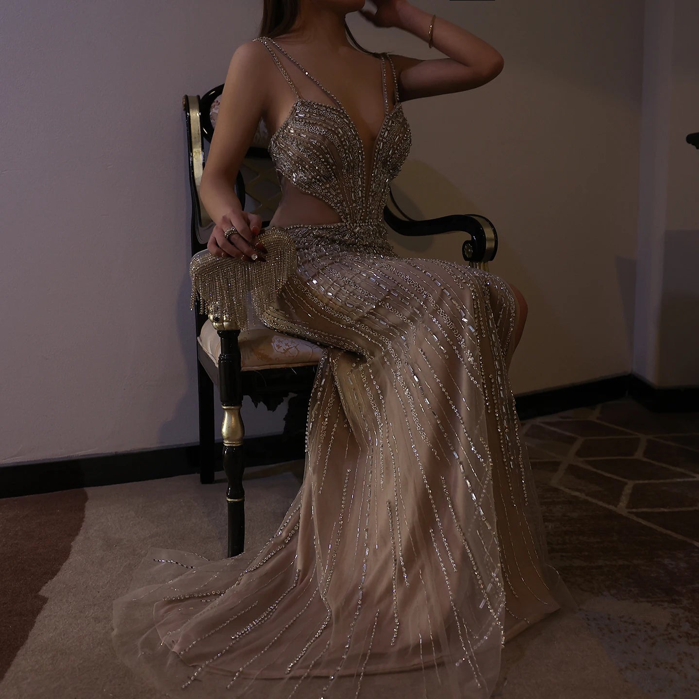 Luxury Beaded Mermaid Evening Dress