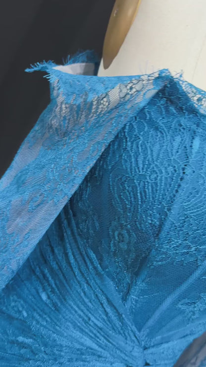 Lace Off Shoulder Evening Dress with Long Sleeves