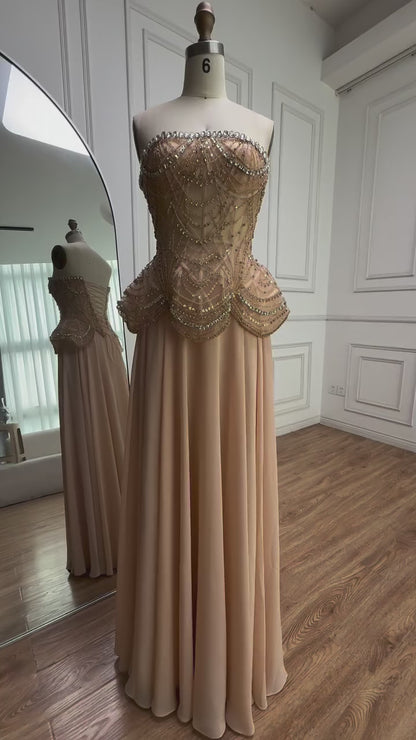 Embellished Corset Evening Gown