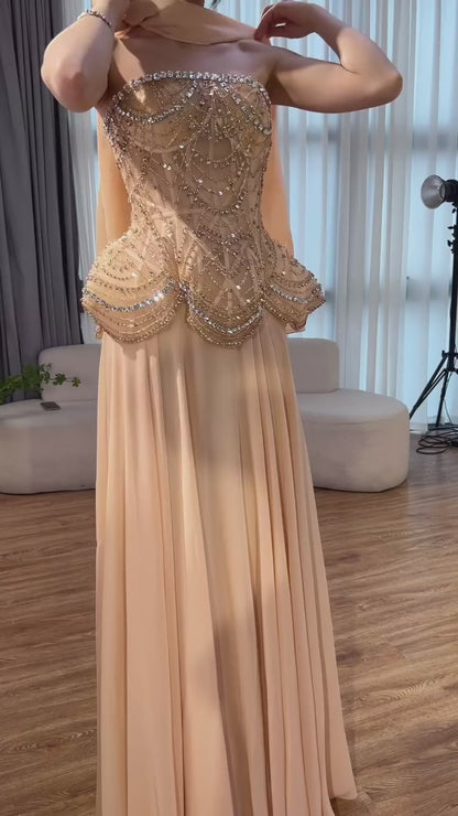 Embellished Corset Evening Gown