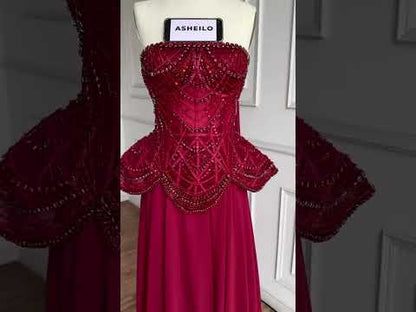 “Regal Glow” Embellished Corset Evening Gown