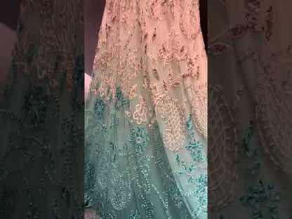 Ombré Crystal-Embellished Champagne Couture Gown